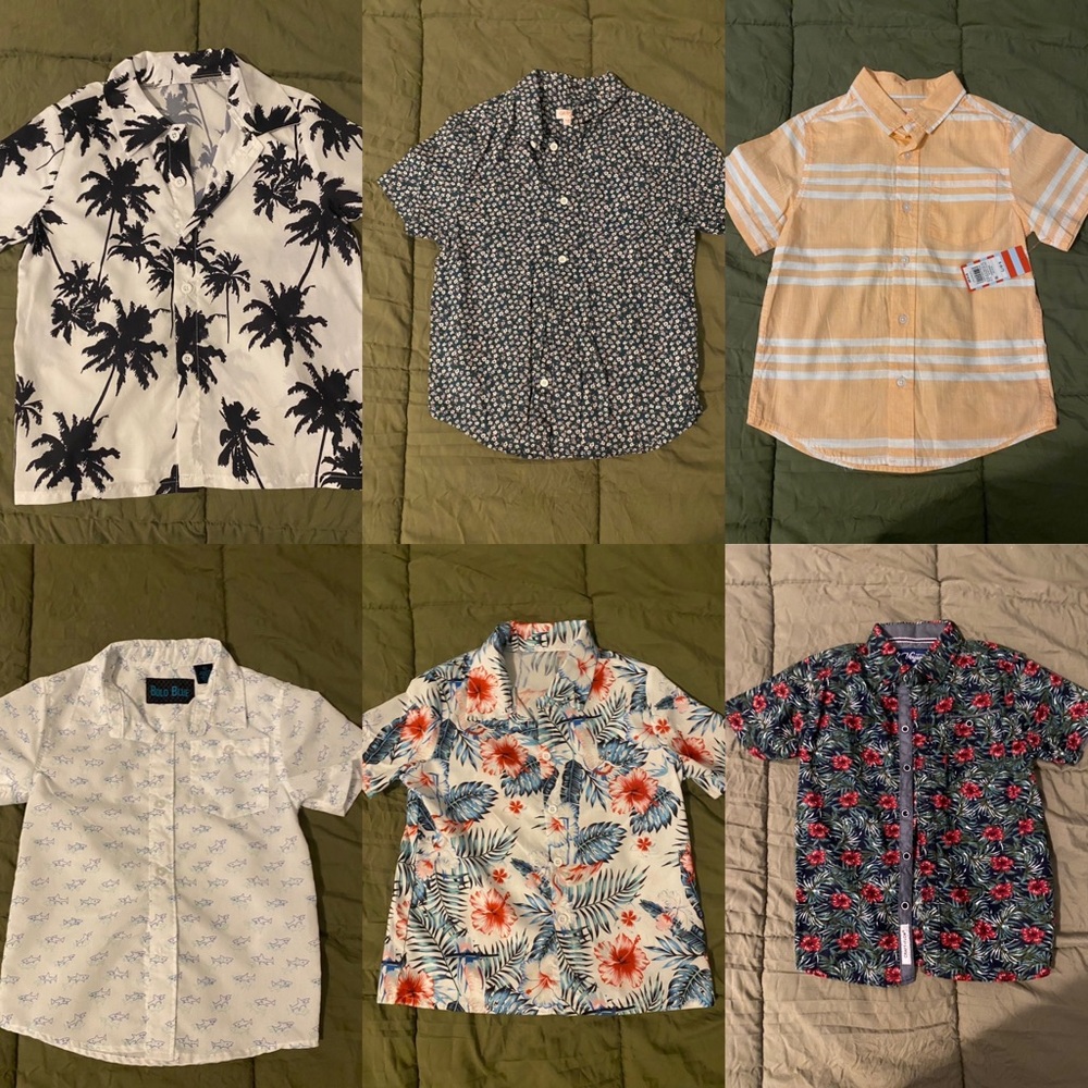 Boys Size Small (5/6) Summer Short Sleeve Button Down Bundle